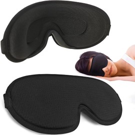 SEVERNO 3D Schlafmaske mit Memory Foam – Lichtundurchlässige Augenmaske für Damen & Herren, Schlafbrille mit verstellbarem Band, ideal für Reisen, Flugzeug & Zuhause