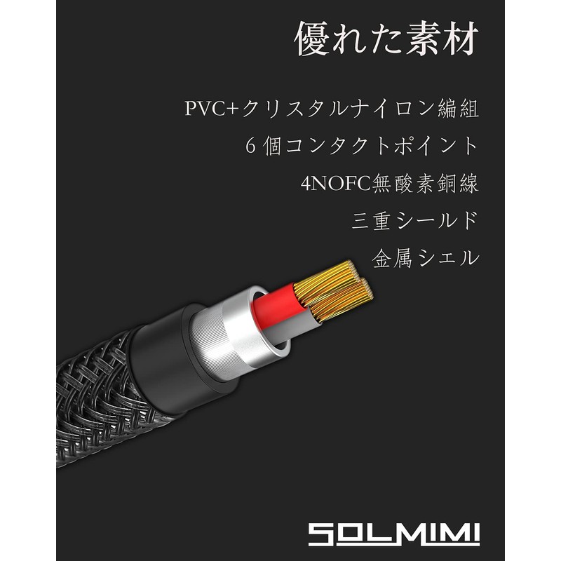 SOLMIMI 2.4m 3.5mm Stereo Mini Plug to 2RCA Converter Cable