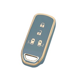 OFFCURVE NBOX Key Case Compatible with Honda N-Box Custom N-Box + N Wagon N-WGN Custom N-ONE N-Box SLASH N-VAN etc. Full Coverage, Drop Resistant, Waterproof, Premium Smart Key Case, 4 Buttons, Gold