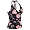 Mycoco Top de natación halter para mujer, cuello en V,
