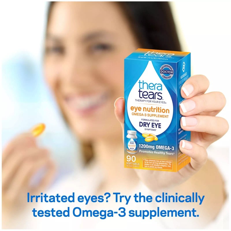 TheraTears Eye Nutrition 1200mg Omega 3 Supplement 90 Count Softgels