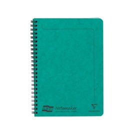 Clairefontaine 4853Z Notebook Europa Notemaker with Spiral Bound 60 Sheets Micro-Perforated 14.8 x 21 cm 90 g Lined, Pack of 1, Green