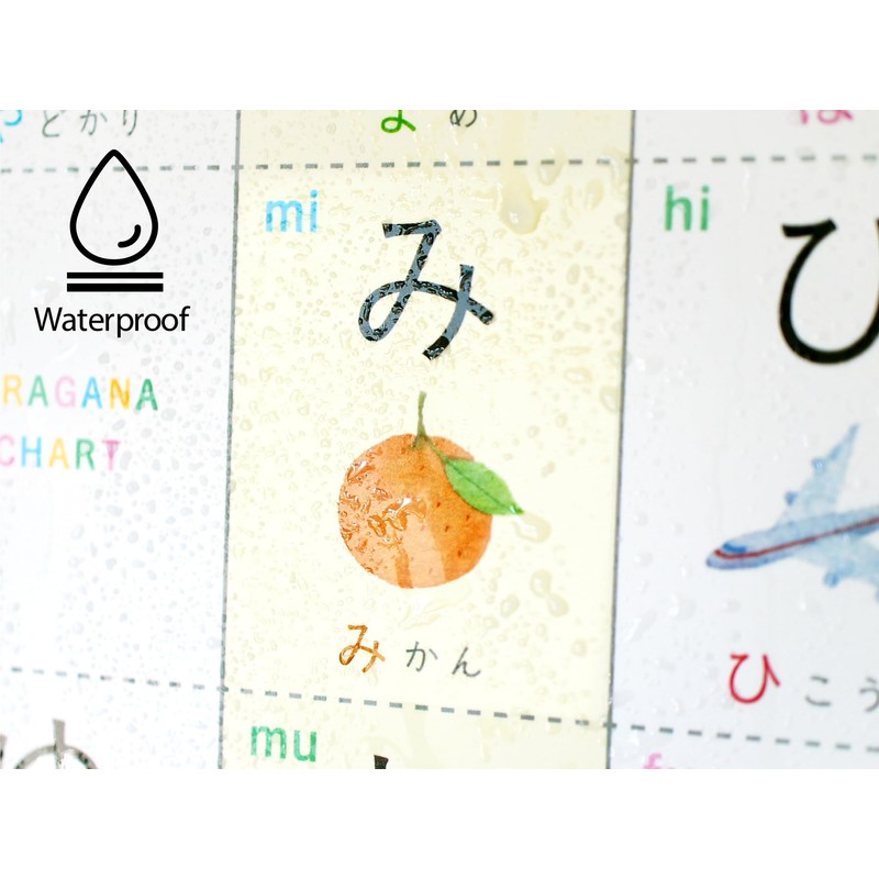 Anchante Hiragana Hyo [HIRAGANA CHART] A3, Rounded Corners, Waterproof