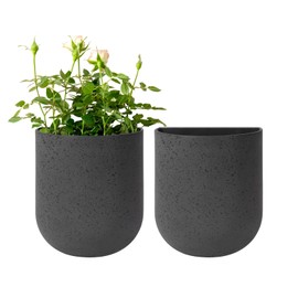 La Jolie Maison Wall Hanging Planters for Indoor Plants，Hanging Flower Pots for Air Plants Succulent, Set of 2, 6 Inch, Concrete Gray