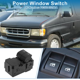 A ABSOPRO Power Window Switch No.7C3Z14529BA Front Left Driver Side Window Control Switch for Ford E-150 E-250 E-350 2009-2019 Black
