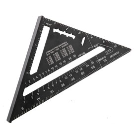 Beslands Aluminum Rafter Square 7 inch Carpenter Layout Tool Alloy Triangle Ruler Protractor （Imperial）