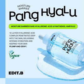 EDIT.B Moisture Barrier Pang Hyaluronic Acid Panthenol Ampoule, Long-Lasting Deep Hydration Lightweight Facial Moisturizing Serum, Soothing and Hydrating, Korean Daily Skin Care, 3.38 fl.oz (100ml)