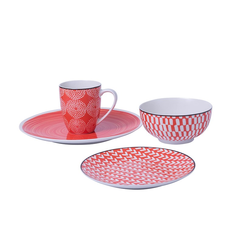 Euro Ceramica Simpatico 16 Piece Stoneware Dinnerware Set ; Opulent