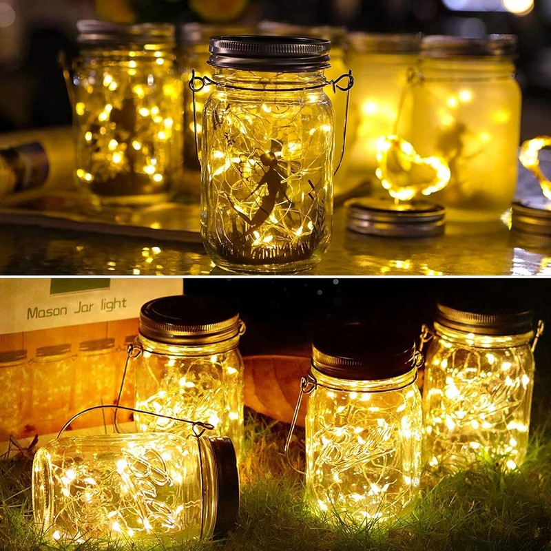 VOOKRY Solar Mason Jar Lights - 10 Pack 30 LED