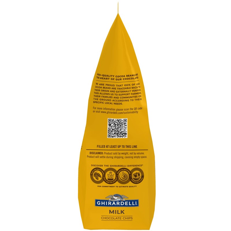 Ghirardelli Milk Chocolate Chips, 5lb Bag with Ghirardelli Stamped Barista