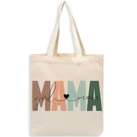 ujktvba Girl Mom Tote Bag for Women - Mothers Day Gift for Mother, New Mom, Lightweight Canvas Beach Bag for Travel, Birthday, Christmas