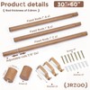 JRZOO Wood Curtain Rods, 1'' Decorative Adjustable Rustic Farmhouse Drapery