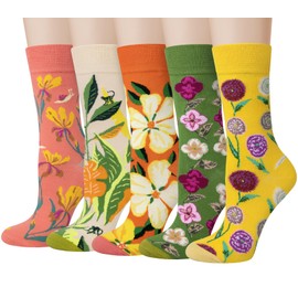 Chalier Womens Fun Socks Painting Patterned Famous Art Socks & Printed Cool Novelty Funny Socks for Women, M--oil Painting Multicolor 13 (5 Pairs), One Size