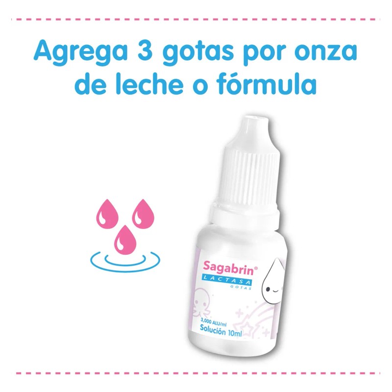 Sagabrin 15 Ml, Gotas Lactasa Para Intolerancia A La Lactosa