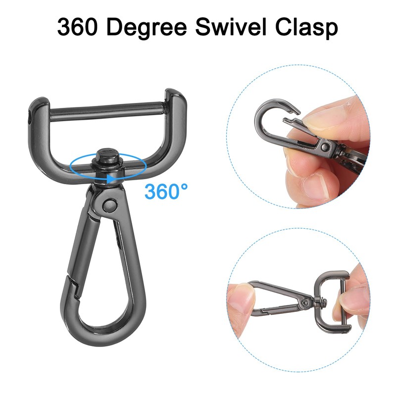 QUARKZMAN Pack of 4 Swivel Carabiner Hooks, 25 mm (1