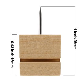 30 Pieces Slot Wood Push Pins Holder Thumb Tacks for Holding Photo Picture Business Card Cork Boards Map Photos Calendar