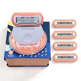 domon dolly female epilator female razor home use 5-blade travel razor for women with case - handle + 5 refills Compact and smooth shave on the go Toiletries essentials, domon dolly female epilator female razor home use case, 1, 6 / domon dolly 여성제모기 여성면도기 가정용 케이스 포함 여성용 5-블레이드 여행용 면도기 - 손잡이 + 리필 5개 이동 중에도 컴팩트하고 부드러운 면도 세면도구 필수품, domon dolly 여성제모기 여성면도기 가정용 케이, 1, 6