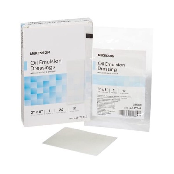 McKesson Performance Oil Emulsion Impregnated Gauze 3"X8" Sterile - Box of 24 - Model 61-77042 by McKesson