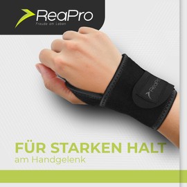 ReaPro Wrist Support, Wrist Support with Thumb for Right or Left, Wrist Guards for Stabilising Sports, Fitness & Carpal Tunnel - Adjustable with Neoprene Velcro Fastening