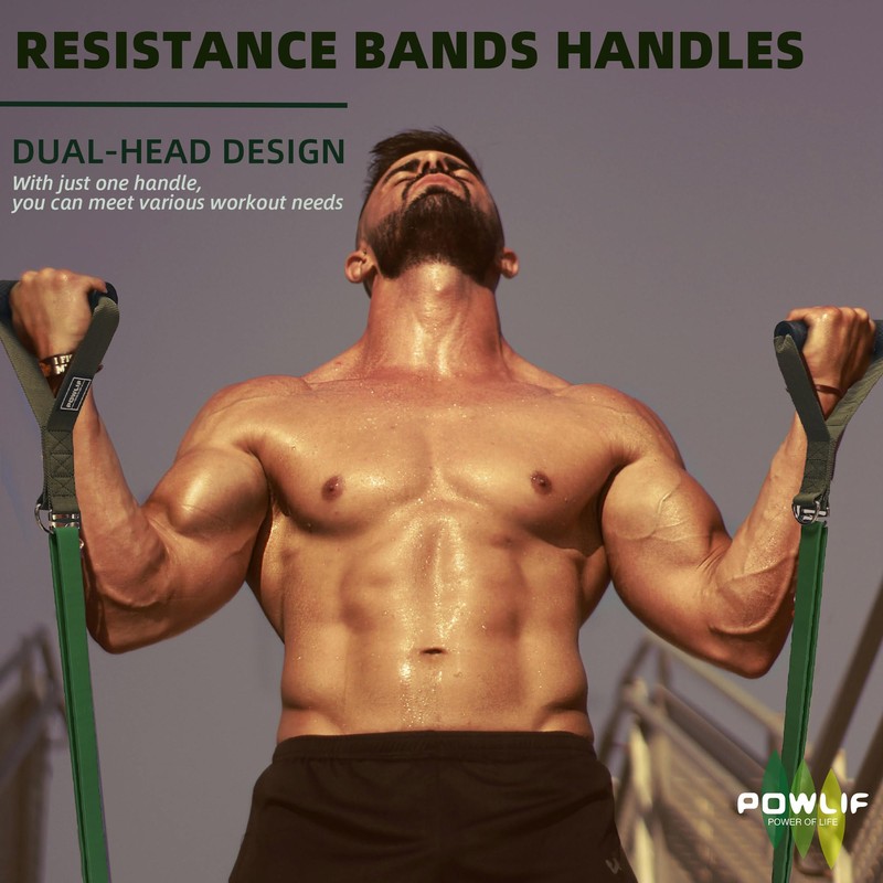 POWLIF Resistance Bands Handles, Multi-Purpose Exercise Handles for Resistance Bands,