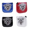 Premium PU Leather Putter Cover Magnetic Closure Mallet Type Skull