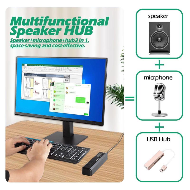 Cykvis 3 in 1 USB Computer Speaker with Microphone, PC