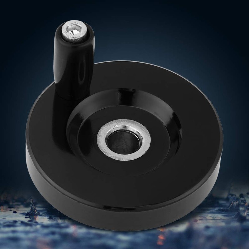 Fafeicy Hand Wheel with Rotating Handle, Milling Machine with Black