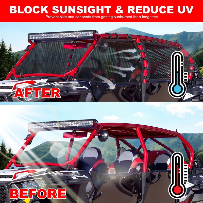 StarknightMT RZR XP4 1000 Window Mesh, Shield Ventilated Protective Door
