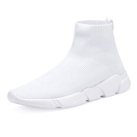 Calcetines sin cordones para mujer, zapatos deportivos para caminar, correr, tenis, atletismo, entrenamiento, antideslizantes, atléticos, a la moda, blanco001, 26 cm