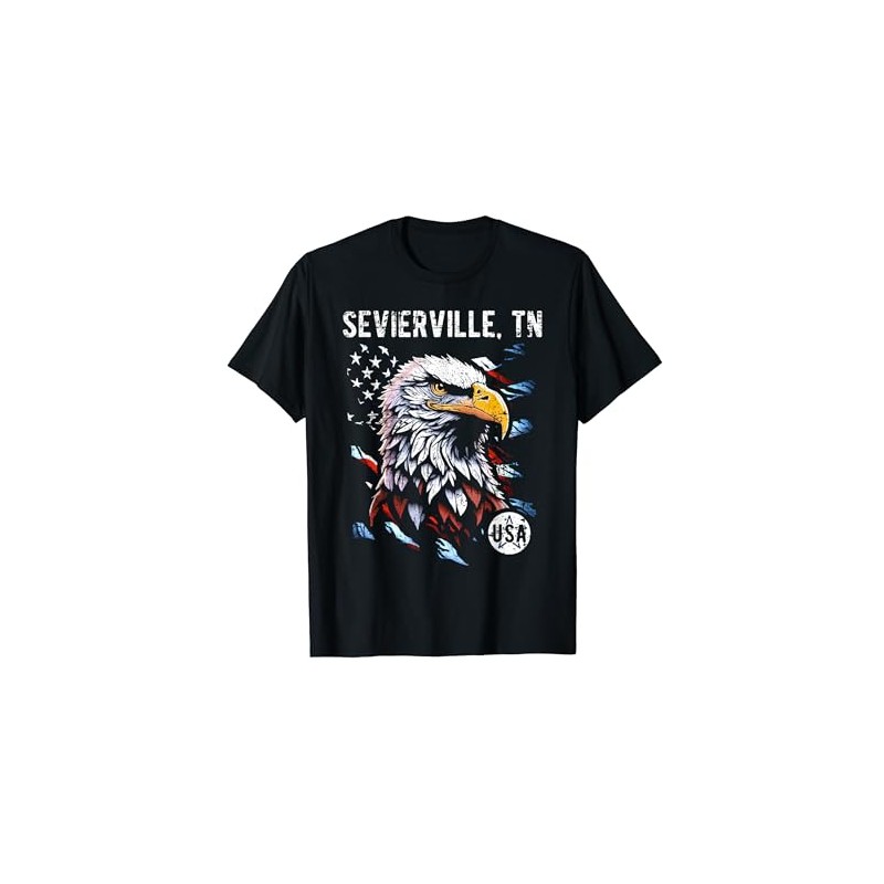 Sevierville TN Patriotischer Adler, USA-Flagge, Vintage-Stil T-Shirt