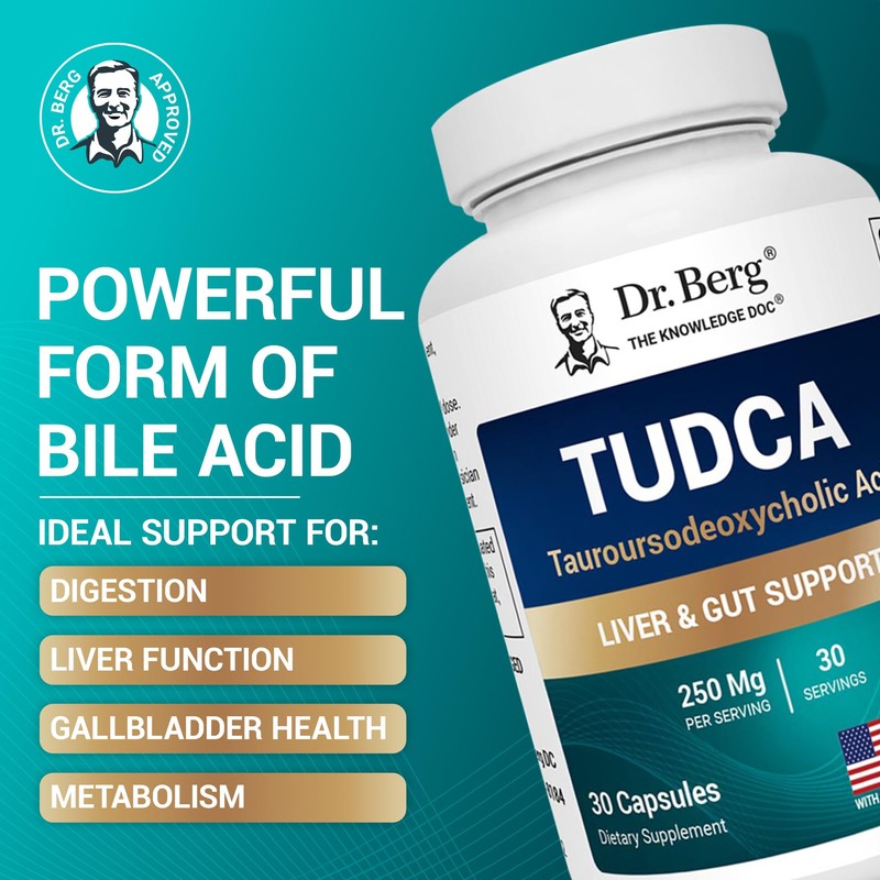 Dr. Berg TUDCA Supplement (Tauroursodeoxycholic Acid) - Powerful Formula for