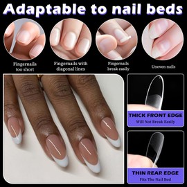 240pc Oval Gel Nail Tips Medium Fake Nails Clear Press ons Nail, Medium Oval Nails Tips Acrylic Nails Extension Soft Gel Nails Tip Full Cover Round Almond False Nail Clear Artficial Fingernails