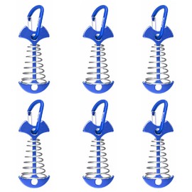 JEELAD Anchor Pegs, Deck Pegs, Fish Bone Pegs, Wood Deck, Camping, Tent, Outdoor, Lightweight, Fish Bone Shape, For Camping Set of 6