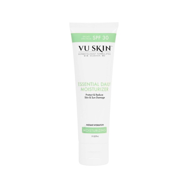 VU SKIN SYSTEM Essential Daily Moisturizer with SPF 30 – Doctor Formulated Facial Moisturizer with Cucumber and Grape Seed Extracts Hydrates and Protects Skin (3 oz)