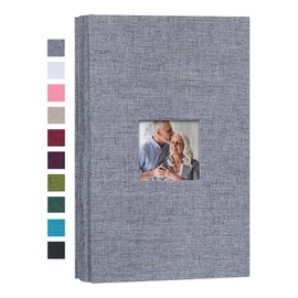 Mublalbum Small Photo Album 4x6 300 Photos Linen Cover Picture photo Book with 300 Horizontal Pockets for Wedding Family Anniversary Baby(Gray)