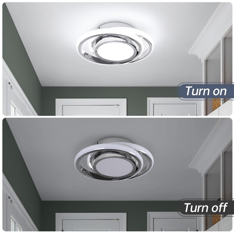 CANEOE Small Modern Ceiling Light,6000K Cool White Round Led Hallway