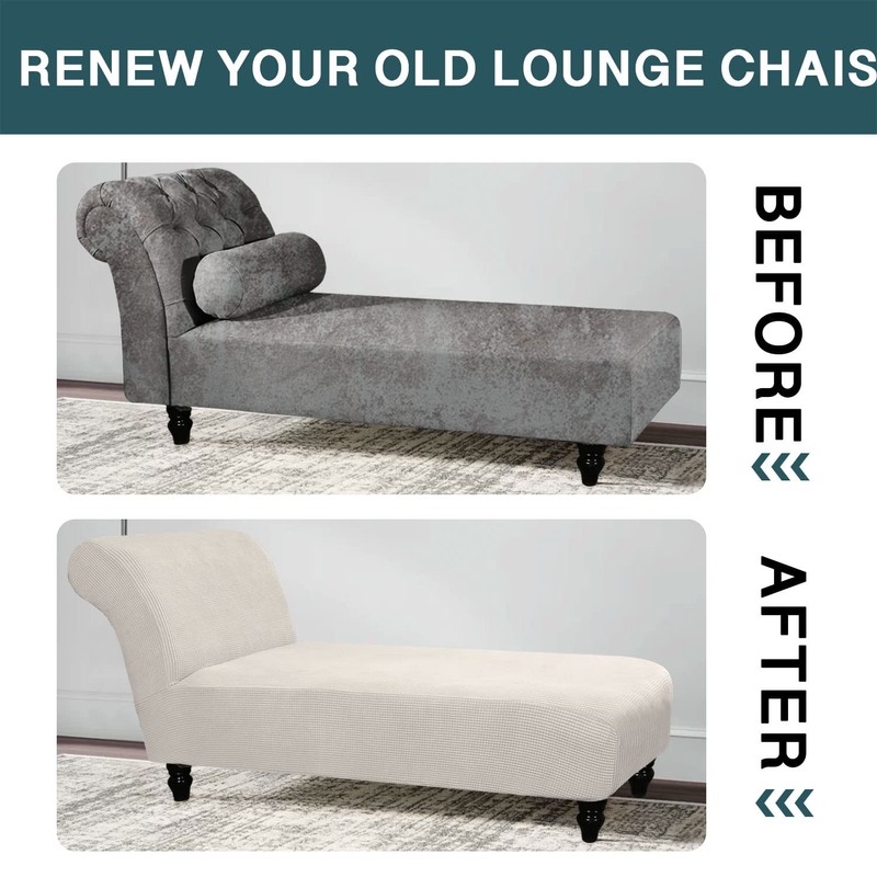 FantasDecor Chaise Lounge Cover Stretch Armless Chair Slipcover for Living
