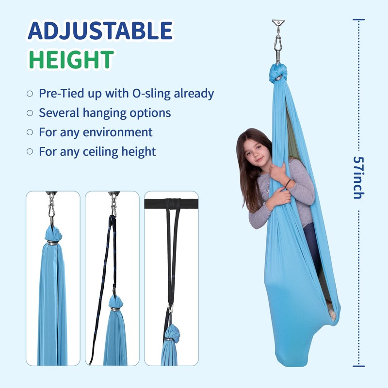 OUTREE Sensory Swing, Double Layer Therapy Swing with 360° Swivel
