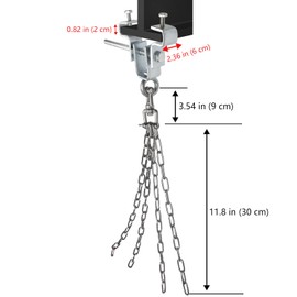 Jiaxitek Heavy Duty I-Beam Clamp Holder, Boxing Bag Hanger/Lifter, Adjustable 2.5'-7.5' Steel Beam Clamp, 550lb Capacity, with Swivel Chain and Attachment Ring
