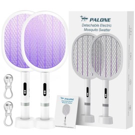 PALONE Electric Mosquito Swatter Type-C Rechargeable Bug Zapper Racket,2 pack