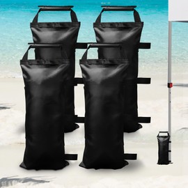 SANWAY Sand Bags for Canopy Weights Set of 4 (112LBS)-Sand Bags for Weight - Sand Bags for Canopy Tent- Canopy Weights for Canopy Tent Legs - Outdoor Weighted Sand Bags with Handles, Black