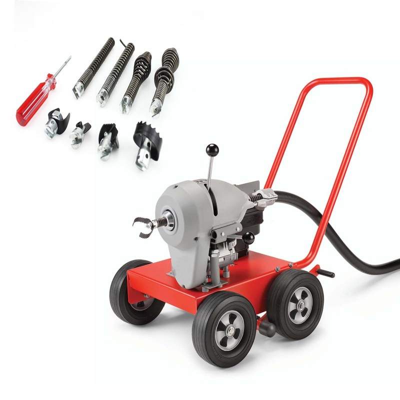 Amonk 9-Piece Drain Snake Drill Attachment Heavy-Duty Drain Cleaning Set
