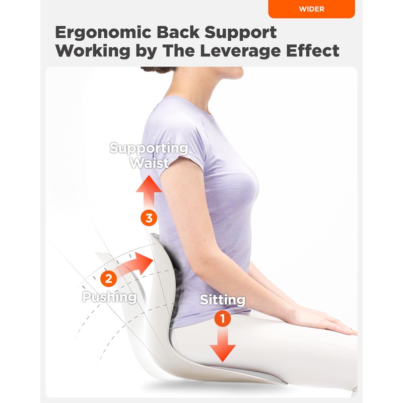 curble Wider 2PACK, Ergonomic Lower Back Chair Support, Lumbar Support