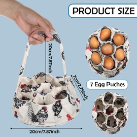1Pcs Egg Bag Egg Basket Mini Egg Collecting Basket Egg Gathering Basket with 7 Pouches for Fresh Eggs Collecting Eggs Holder Bags for Chicken Hen Duck Goose Eggs Farmhouse Henhouse Garden