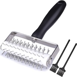 EVEDMOT Pizza Dough Docker Roller Stainless Steel, Pin Puncher Dough Hole Maker, Docking Tool for Pizza Pie Cookie Pastry Bread