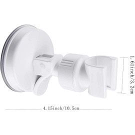 Hand Shower Holder, Suction Cup Hand Shower Holder, Reusable Hand Shower Holder, 360° Rotatable Adjustable Shower Holder, Removable Shower Head Holder, Wall-Mounted Suction Cup Holder (White, 1 Pack)