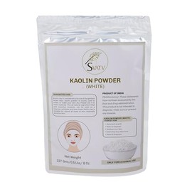 Kaolin - Arcilla blanca natural para mascarilla facial de hierbas, maquillaje en polvo, bomba de baño, máscara de barro de spa para cara, cabello y jabón, para hombres y mujeres, 227 g, media libra