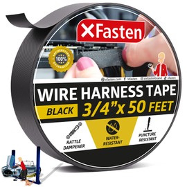 XFasten Wire Harness Tape 3/4 Inch x 50ft Cloth Tape | High Temp Fabric Tape | Cloth Electrical Tape | Felt Tape | Friction Tape | Flat Wire Tape Automotive Wire Loom Tape Screen Wire Tape