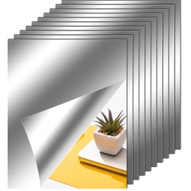 Zonon Flexible Mirror Sheets Self Adhesive Non Glass Mirror Tiles Stickers for Home Wall Decor(10 Pieces,8 x 10 Inches)