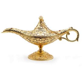 AVESON Lámpara clásica de Aladdín Magic Genie dorada, material aleación de zinc, decorativa y coleccionable